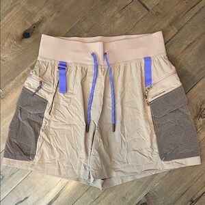 lululemon athletica Beige/Pink Shorts with Purple Accents